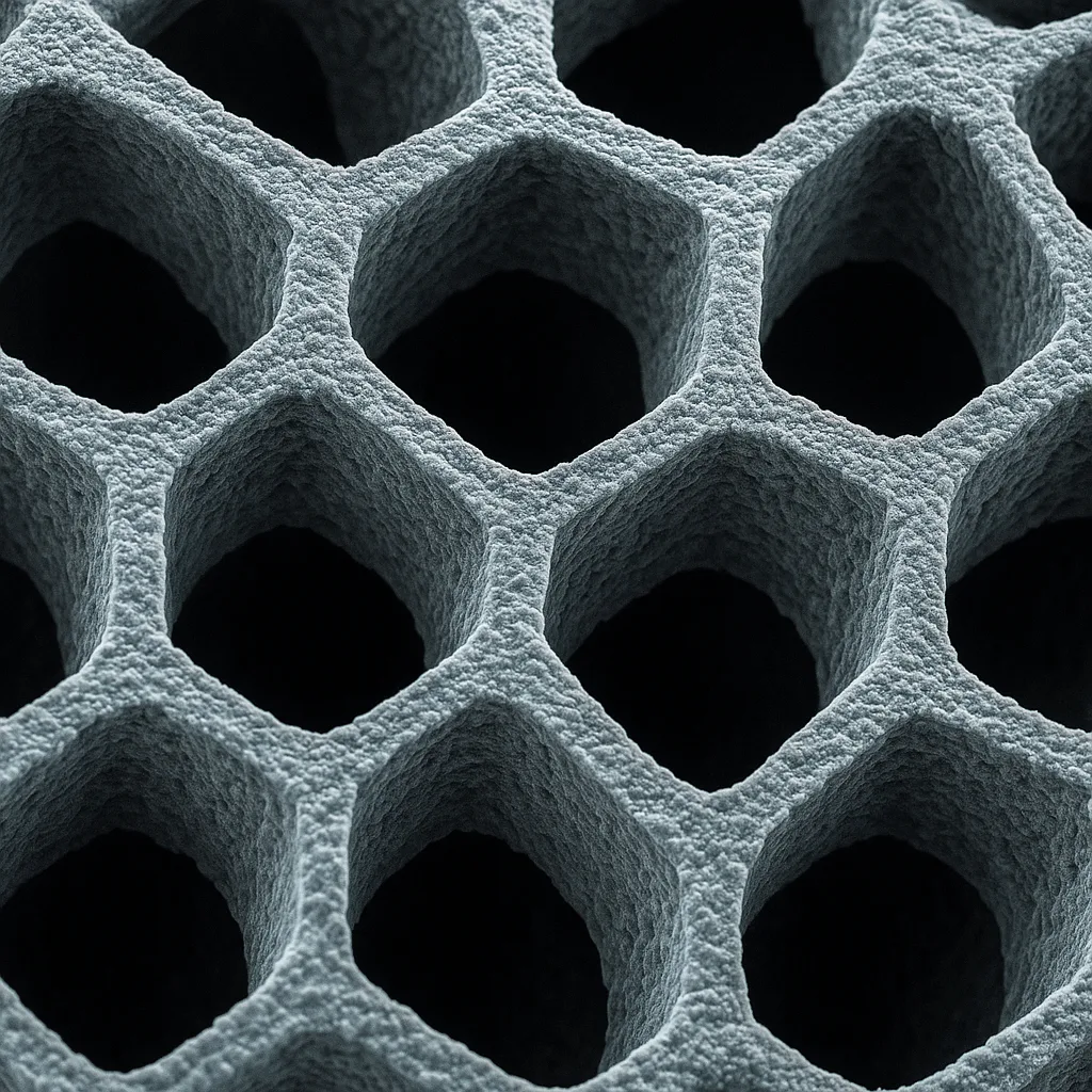 SEM microscopy of porous polymer-ceramic tissue scaffold
